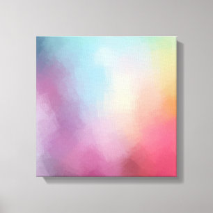 Trendy Colorful Abstract Art Pink Red Yellow Blue Canvas Print