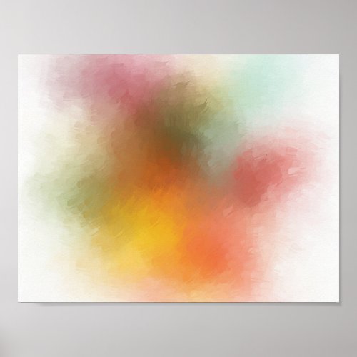 Trendy Colorful Abstract Art Red Yellow Blue Green Poster