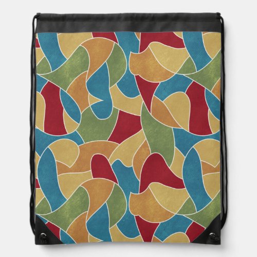 Trendy Colorful Abstract Geometric Drawstring Bag