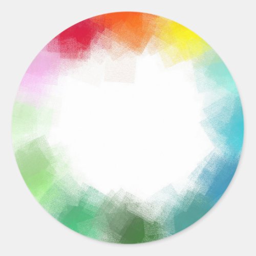Trendy Colorful Abstract Modern Blank Template Classic Round Sticker