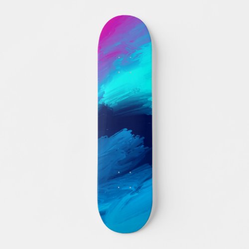 Trendy Colorful Abstract Paint Effect  Skateboard
