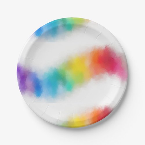 Trendy Colorful Abstract Template Modern Rainbow Paper Plates
