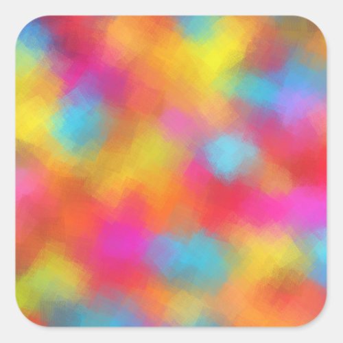 Trendy Colorful Blank Template Modern Abstract Art Square Sticker