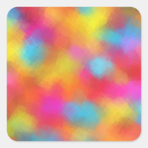 Trendy Colorful Blank Template Modern Abstract Art Square Sticker