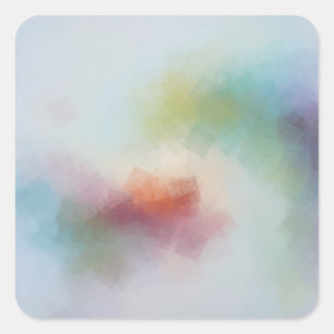 Trendy Colorful Blank Template Modern Abstract Art Square Sticker