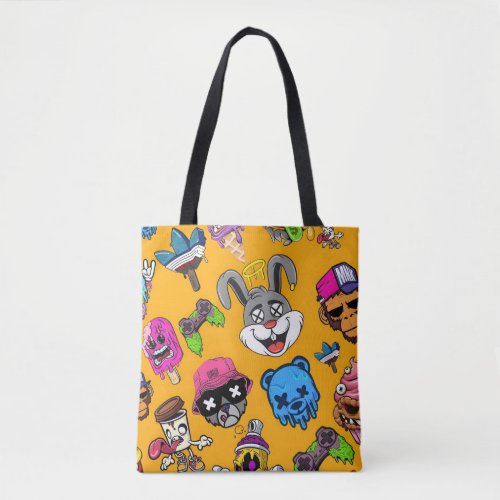 Trendy Colorful cartoon  Tote Bag