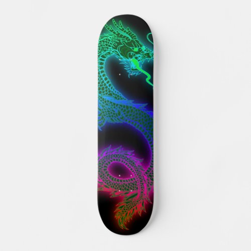 Trendy Colorful Chinese Dragon Skateboard