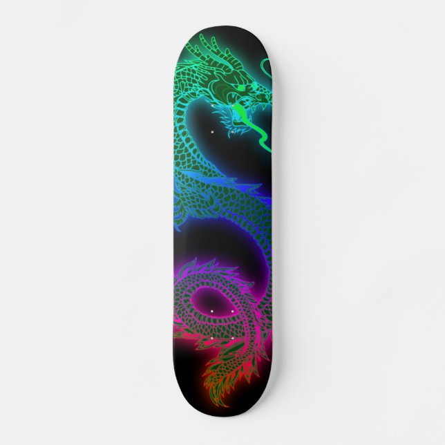 Trendy Colorful Chinese Dragon Skateboard (Front)