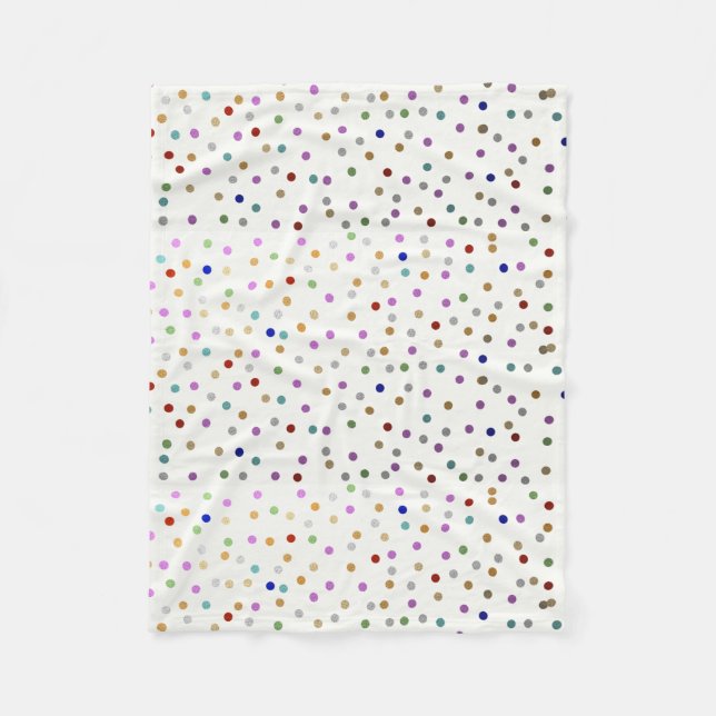 Trendy Colorful Confetti Dots Fleece Blanket (Front)