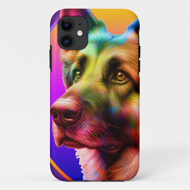 TRENDY COLORFUL DOG FACE  Case-Mate iPhone CASE (Back)