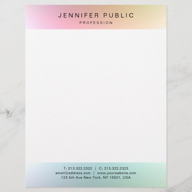 Trendy Colorful Elegant Modern Simple Template Letterhead (Front)