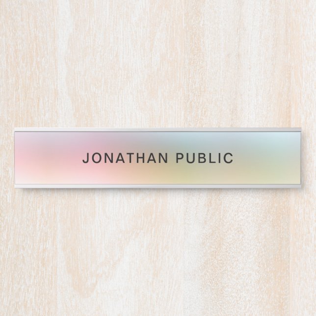 Trendy Colorful Elegant Modern Template Yellow Door Sign (Front)
