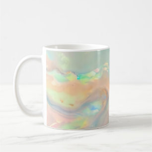 Trendy colorful faux holographic opal coffee mug