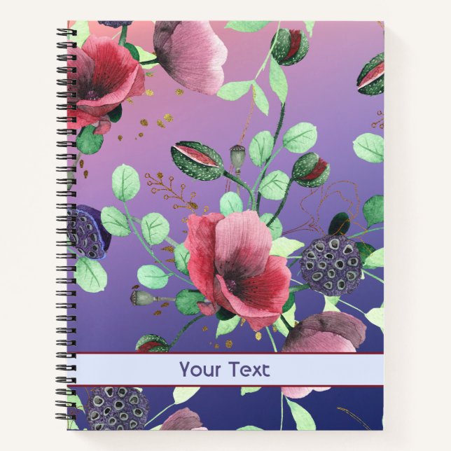 Trendy Colorful Floral Notebook (Front)