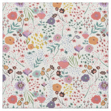 Trendy colorful flowers Spring floral pattern