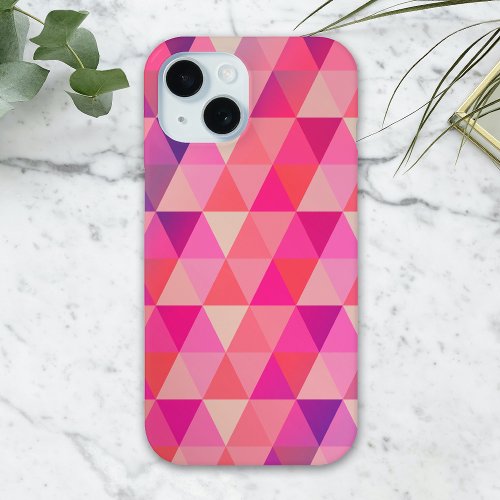 Trendy Colorful Geometric Triangles Pattern  iPhone 15 Case