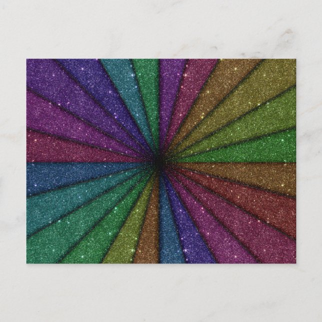 Trendy Colorful Glitter Explosion Postcard (Front)