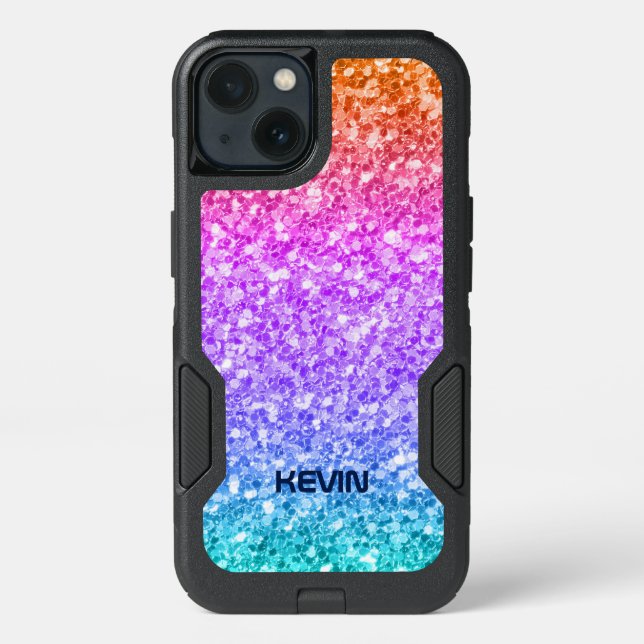 Trendy Colorful Glitter Texture Modern Pattern Otterbox iPhone Case (Back)