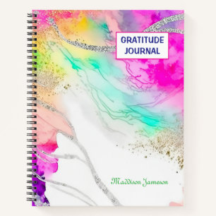 Trendy Colorful GlitterGratitude Journal for Women