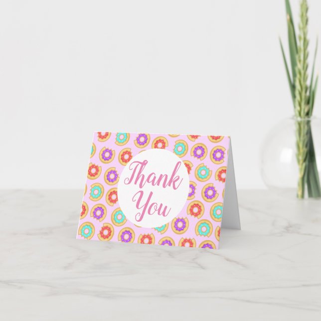 Trendy Colorful Iced Donuts Thank You (Front)