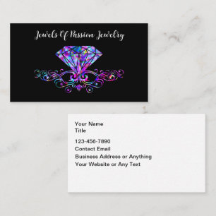 Trendy Colorful Jeweler Theme Business Cards