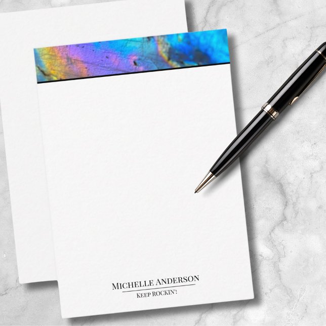 Trendy Colorful Marble Stone Personalized Note Card (Trendy Colorful Crystal Stone Modern Note Card)