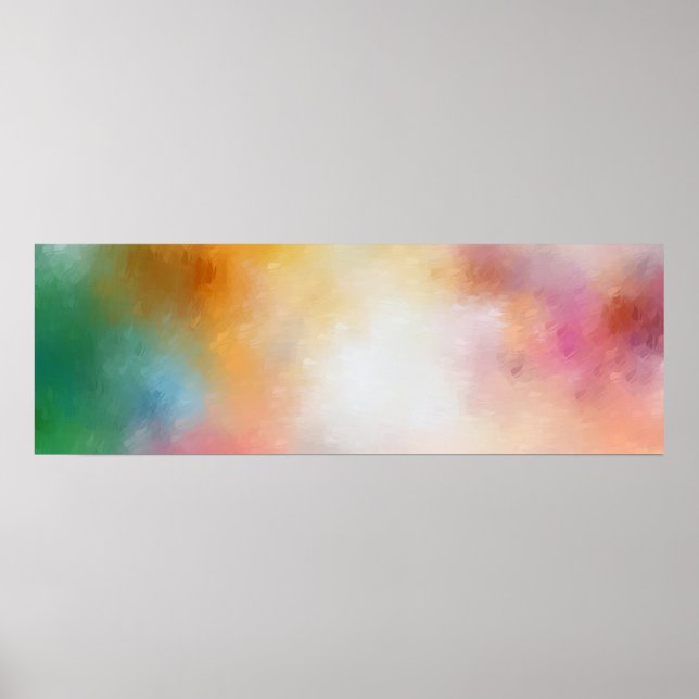 Trendy Colorful Modern Abstract Art Blue Green Poster (Front)