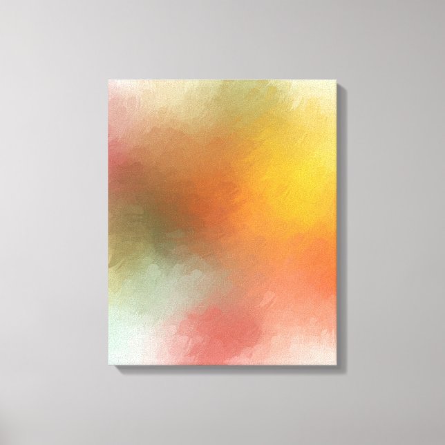 Trendy Colorful Modern Abstract Art Red Yellow Canvas Print (Front)