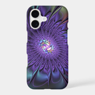 Trendy Colorful Modern Abstract Fractal Flower iPhone 17 Case