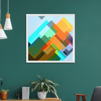 Trendy Colorful Modern Abstract Geometric Art