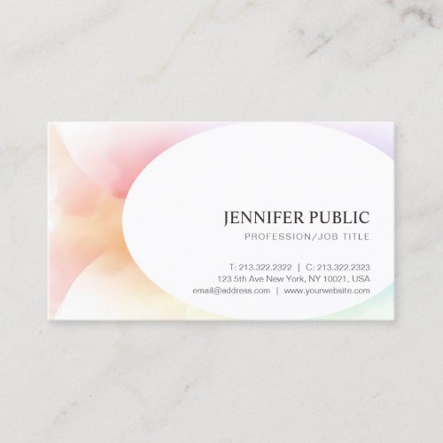 Trendy Colorful Modern Elegant Simple Template Business Card