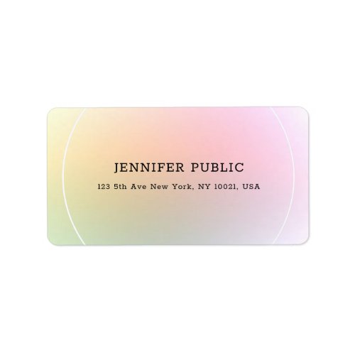 Trendy Colorful Modern Elegant Simple Template Label