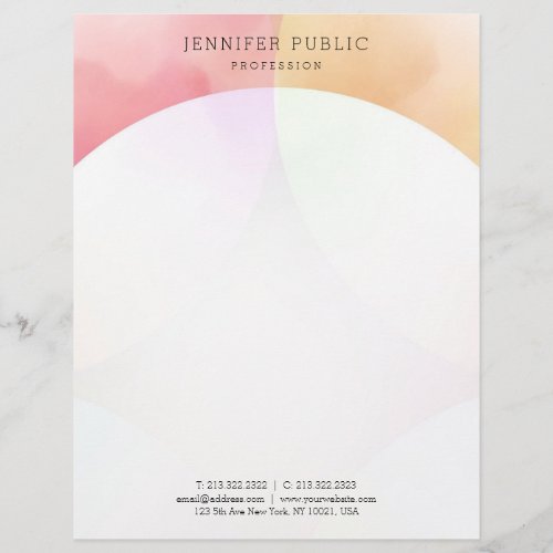 Trendy Colorful Modern Minimalist Elegant Template Letterhead