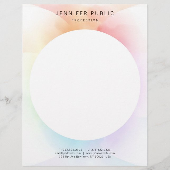 Trendy Colorful Modern Simple Design Template Letterhead (Front)