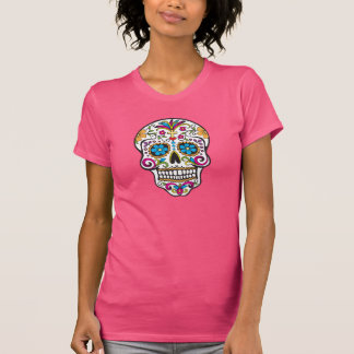 Trendy Colorful Modern Skull, Ladies Tee