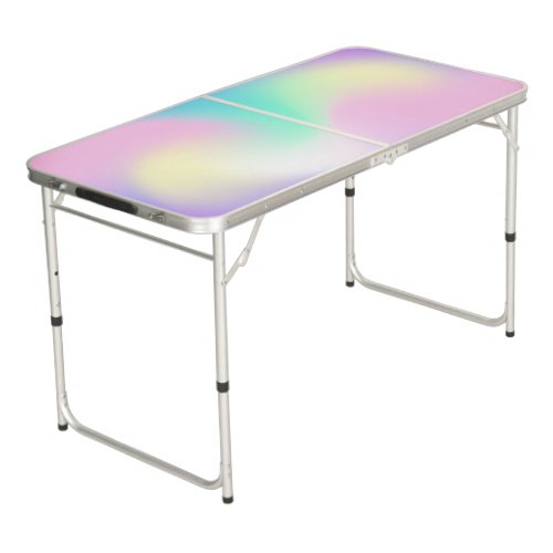 Trendy Colorful Ombre Rainbow Holographic Beer Pong Table