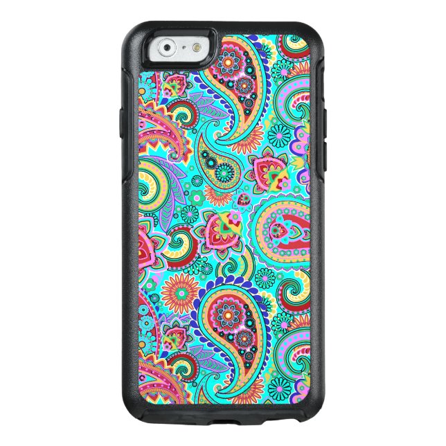 Trendy Colorful Paisley Seamless Pattern Otterbox iPhone Case (Back)