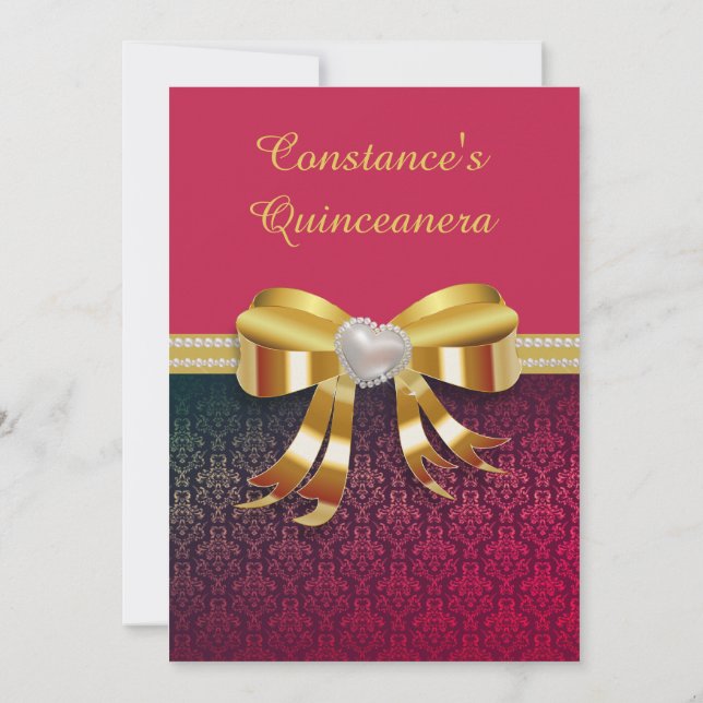 Trendy Colorful Pattern Quinceanera Invitation (Back)