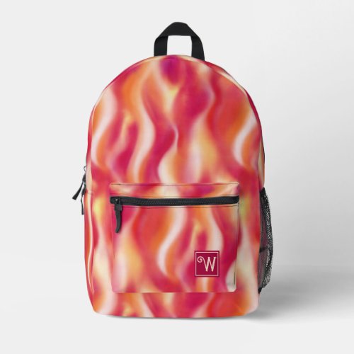 Trendy Colorful Pink Orange Yellow Tie Dye Custom Printed Backpack