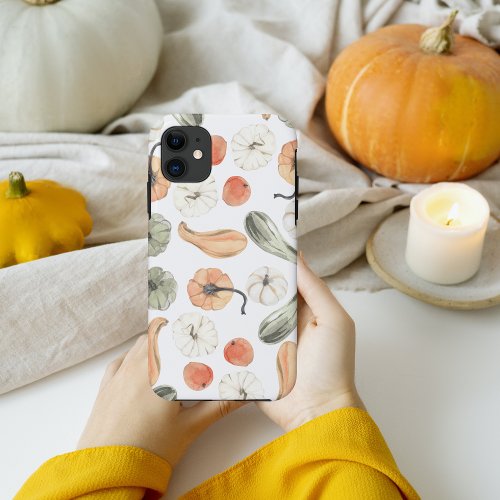 Trendy Colorful Pumpkin Pattern  Autumn Vibes iPhone 11 Case