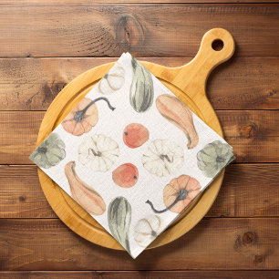 Trendy Colorful Pumpkin Pattern Autumn Vibes Cloth Napkin