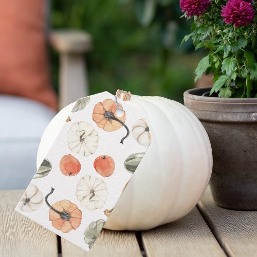 Trendy Colorful Pumpkin Pattern  Autumn Vibes Gift Tags