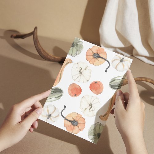 Trendy Colorful Pumpkin Pattern  Autumn Vibes Holiday Card