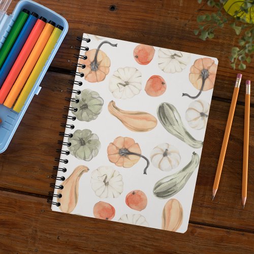 Trendy Colorful Pumpkin Pattern  Autumn Vibes Notebook