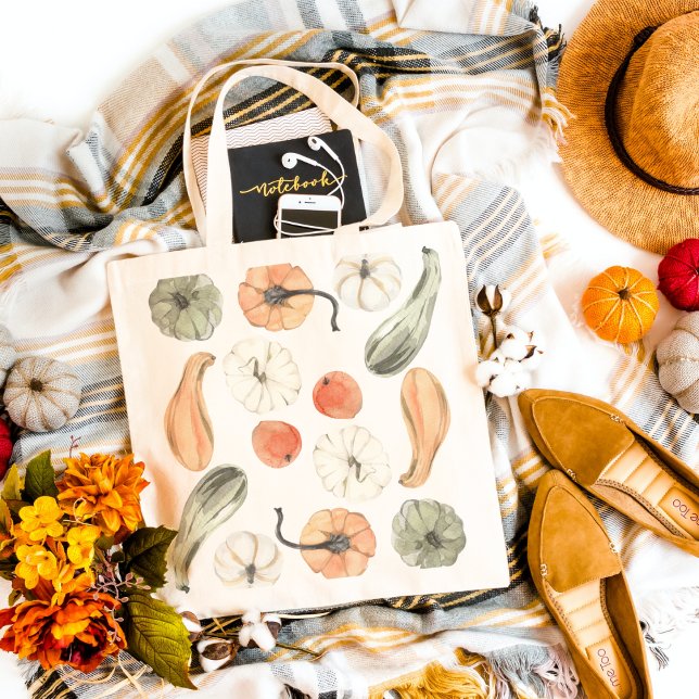 Trendy Colorful Pumpkin Pattern | Autumn Vibes Tote Bag (Creator Uploaded)