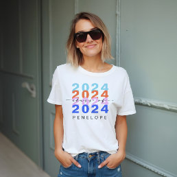 Trendy Colorful Rainbow Class 2023 Modern Graduate Tri-Blend Shirt