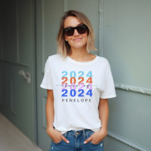 Trendy Colorful Rainbow Class 2023 Modern Graduate Tri-Blend Shirt