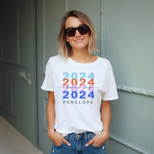 Trendy Colorful Rainbow Class 2023 Modern Graduate Tri_Blend Shirt