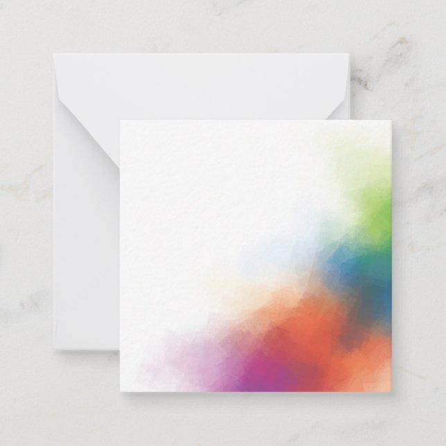 Trendy Colorful Red Yellow Blue Purple Green Note Card (Front)