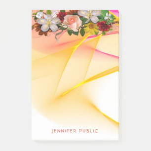 Trendy Colorful Roses Flowers Floral Watercolor Post-it Notes